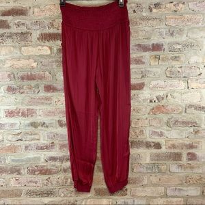 TCEC silky burgundy harem pants large